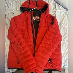 Moose Knuckles Red Puffer Jacket